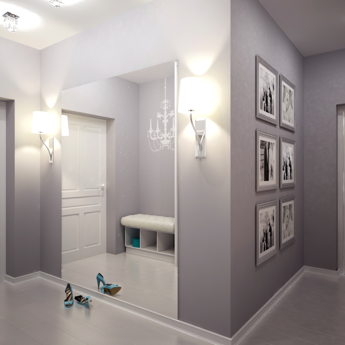 коридор дизайн интерьера в квартире с мебелью